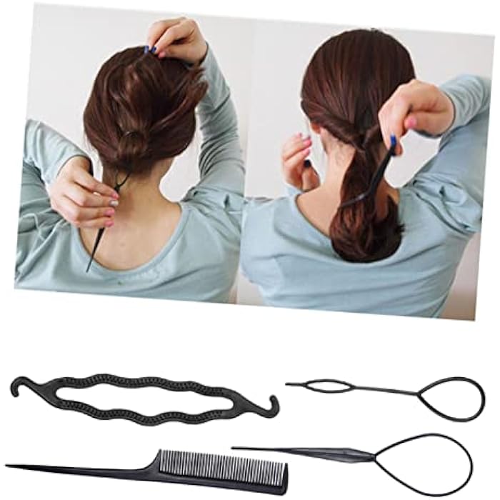 FOYTOKI Hair Ponytail 4Pcs Roll Braided Ponytail Hair Accessories For Braids Hair Accessories For Women Women Tools Hair Jewelry For Braids Braid Ponytail Modeling Miss Clothing Kit - Image 5